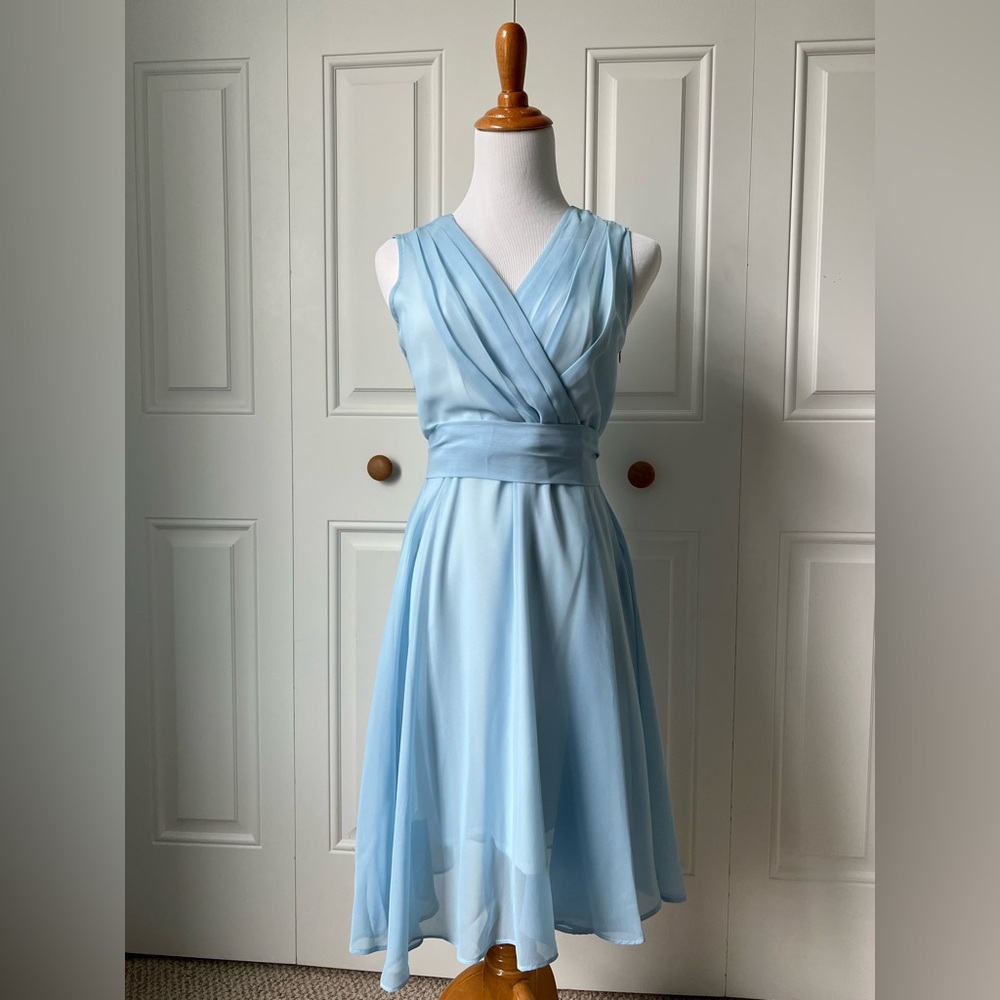 Sky blue chiffon dress